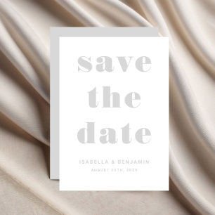 Moderne graue Typografie-Hochzeit Save The Date