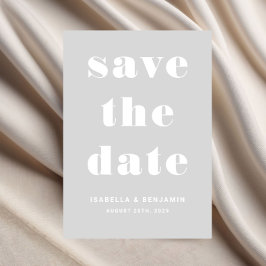 Moderne graue Typografie Save The Date