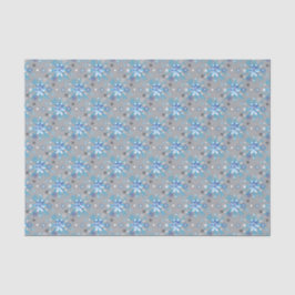 Moderne graue und blaue Holiday Snowflakes Muster Seidenpapier