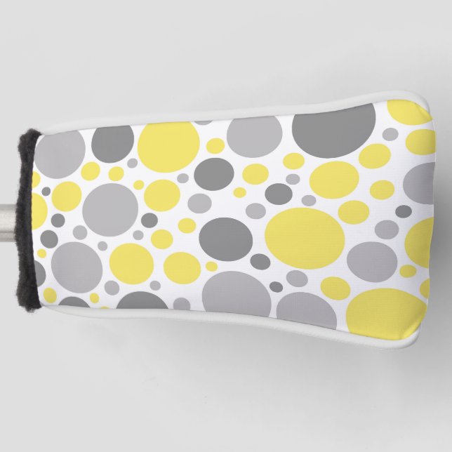 Moderne graue und gelbe Blasen Golf Headcover (Vorderseite)