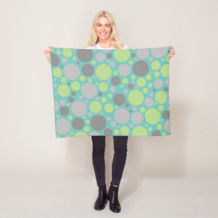 Moderne graue und grüne Blasen Fleecedecke