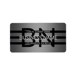 Moderne graue und horizontale schwarze Streifen Adressaufkleber