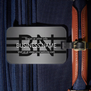 Moderne graue und horizontale schwarze Streifen Gepäckanhänger