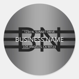 Moderne graue und horizontale schwarze Streifen Runder Aufkleber