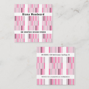 Moderne graue und rosa geometrische quadratische visitenkarte