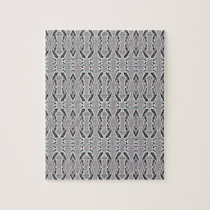 Moderne graue und weiße Balkenmuster Puzzle