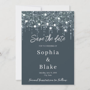 Moderne graue und weiße Hangleuchten Save the Date Einladung