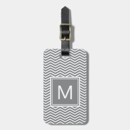 Moderne graue und weiße Sparren mit Monogramm Gepäckanhänger