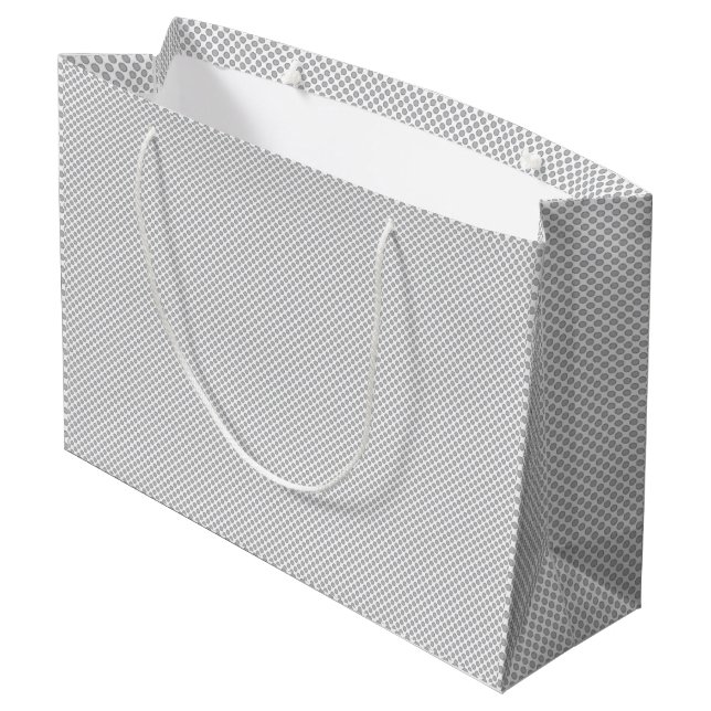 Moderne graue Weihnachts-Geschenkverpackung Große Geschenktüte (Rückseite Schrägansicht)