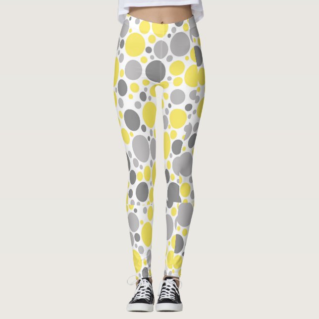 Moderne Graugelbe Blasen Leggings (Vorderseite)