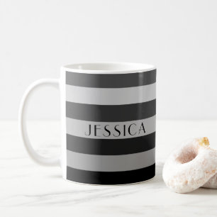 Moderne Graustreifen Mustername Kaffeetasse