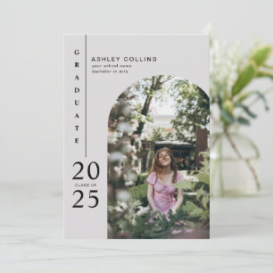 Moderne Gray Arch Foto Graduation Party Einladung