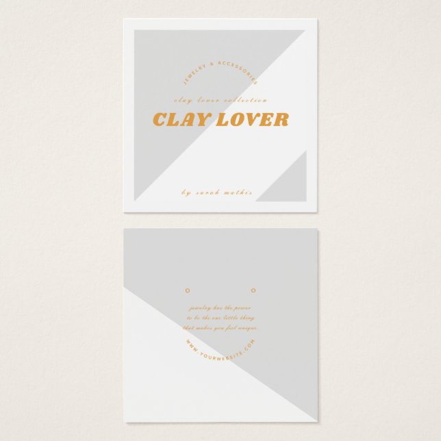 Moderne Gray Earring Juwelier Display Card (Vorne & Hinten)