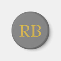 Moderne Gray Gold Color Monogram Initials