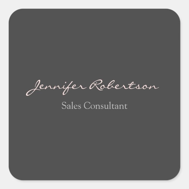 Moderne Gray Misty Rose Schlicht einzigartig Quadratischer Aufkleber (Vorderseite)