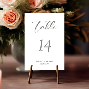 Moderne Gray Text Wedding Tischnummer