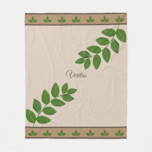 Moderne Green Bay-Blätter auf Beige Fleecedecke