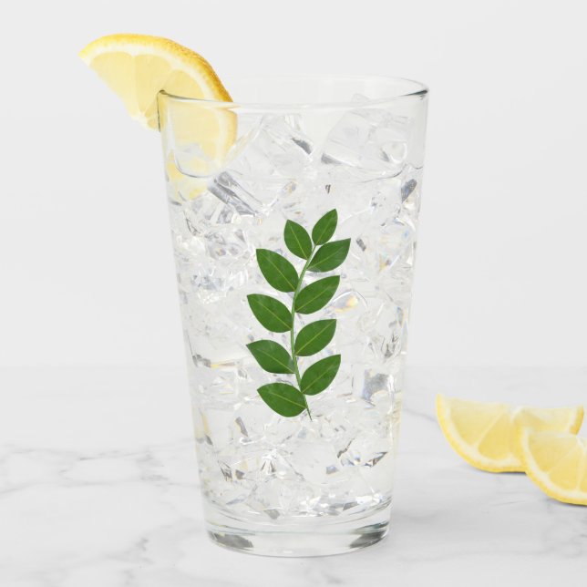 Moderne Green Bay-Blätter Glas (Vorderseite Ice)