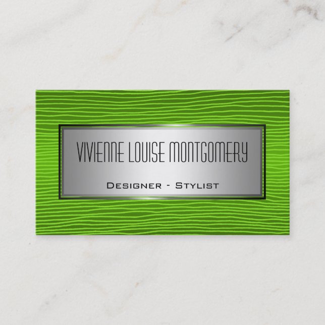Moderne Green Beruflich Designer Business Card Visitenkarte (Vorderseite)