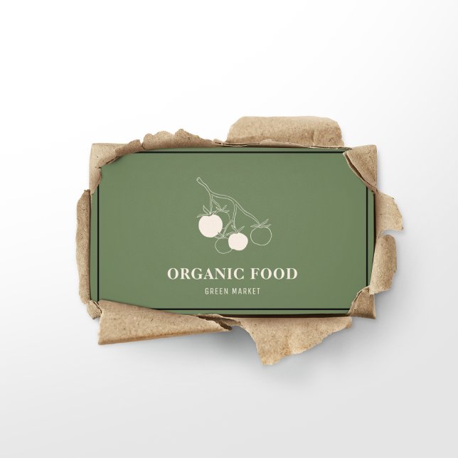 Moderne Green Bio Food Business Card Visitenkarte (Von Creator hochgeladen)
