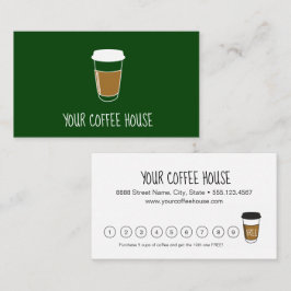Moderne Green Custom Coffee House Loyalty Card Treuekarte