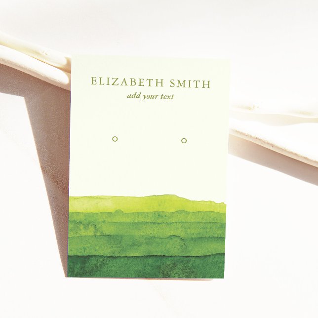 Moderne Green Earring Display Card Visitenkarte (Von Creator hochgeladen)