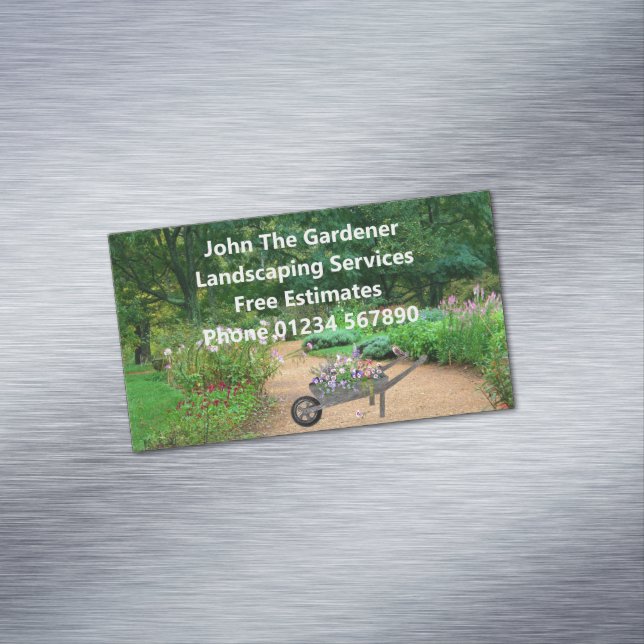 Moderne Green Floral Magnetic Business Card Magnetische Visitenkarte (Beispiel)