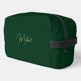 Moderne Green Gold Monogram Mens Womens Gym Travel Waschbeutel