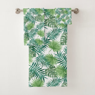 Moderne Green Palm-Blätter Badhandtuch Set