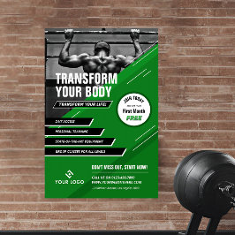 Moderne Green Promoting Gym Foto Fitness Poster