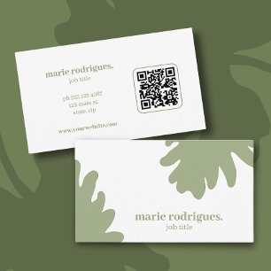 Moderne Green QR Code Business Card Visitenkarte