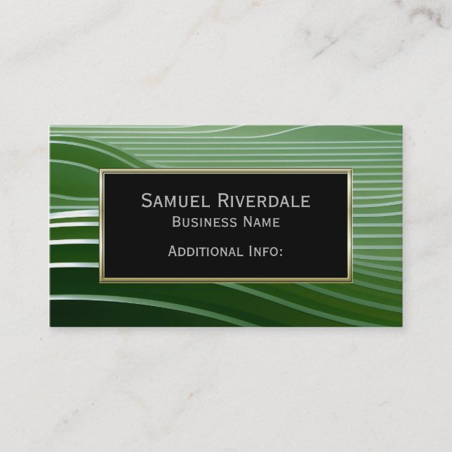 Moderne Green Strips Business Card 2 Visitenkarte (Vorderseite)