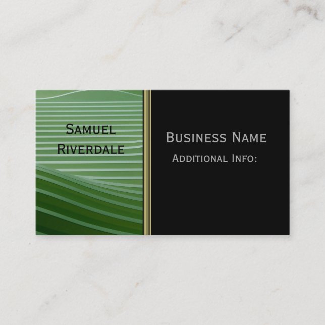 Moderne Green Strips Business Card 3 Visitenkarte (Vorderseite)