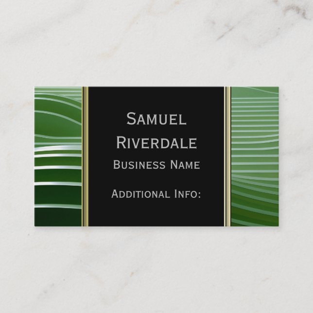 Moderne Green Strips Business Card Visitenkarte (Vorderseite)