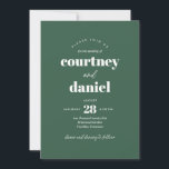 Moderne Green Trendy Mix Match Wedding Einladung<br><div class="desc">Moderne Green Trendy Mix Match Wedding Einladung mit modernen,  fett-modernen Paarungen.</div>