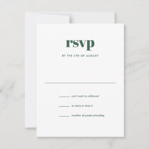 Moderne Green Trendy Mix Match Wedding RSVP Karte