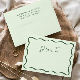 Moderne Green Wavy Frame Wedding