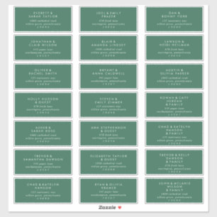 Moderne Green Wedding Guest Address Labels