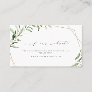 Moderne Greenery Gold Wedding Website Beilage Card Platzkarte