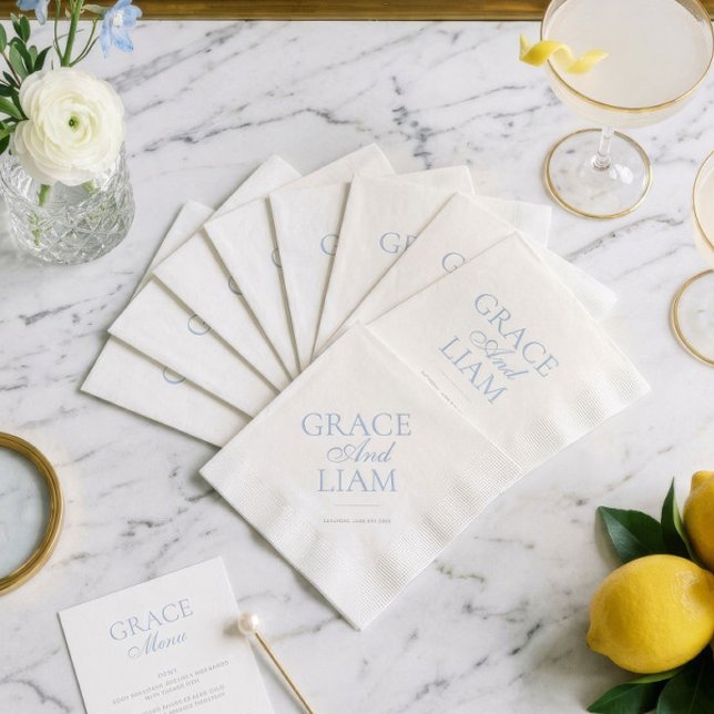 Moderne Grenz-Elegance Hochzeit Napkin Serviette (Von Creator hochgeladen)
