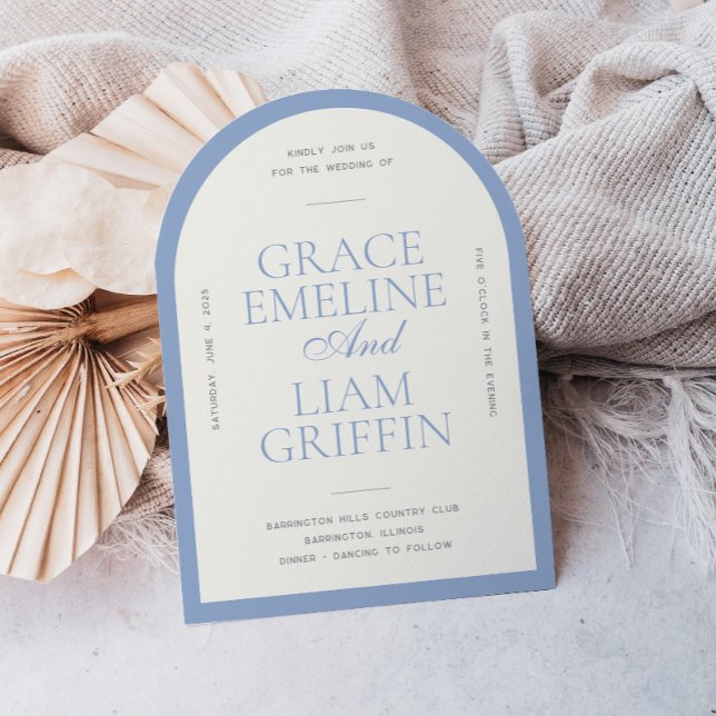 Moderne Grenz Elegante Hochzeit Einladung (Von Creator hochgeladen)