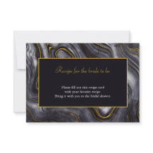 Moderne Grey Agate Brautparty Rezept Card