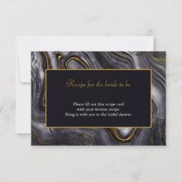 Moderne Grey Agate Brautparty Rezept Card