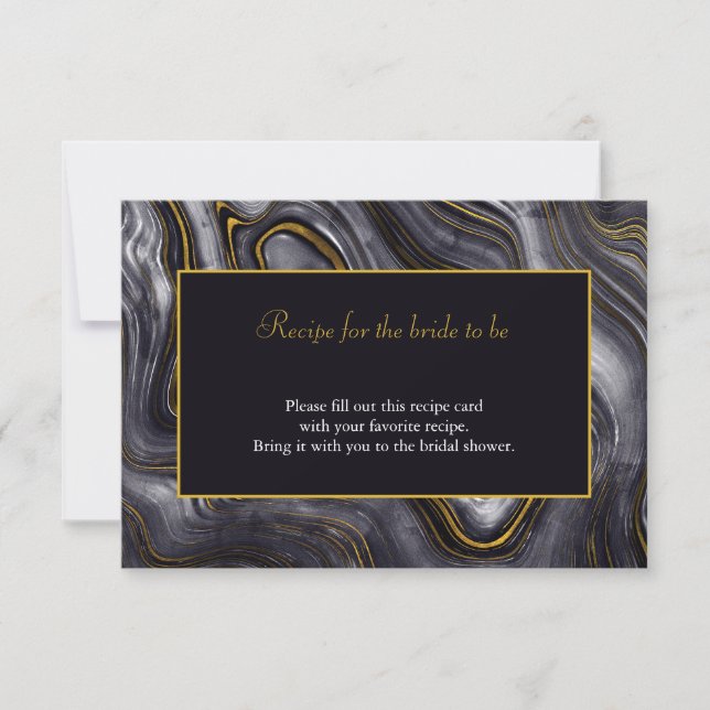 Moderne Grey Agate Brautparty Rezept Card (Vorderseite)