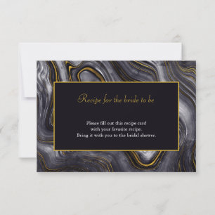 Moderne Grey Agate Brautparty Rezept Card