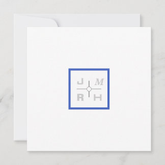 Moderne Grid Blue Wedding Einladung