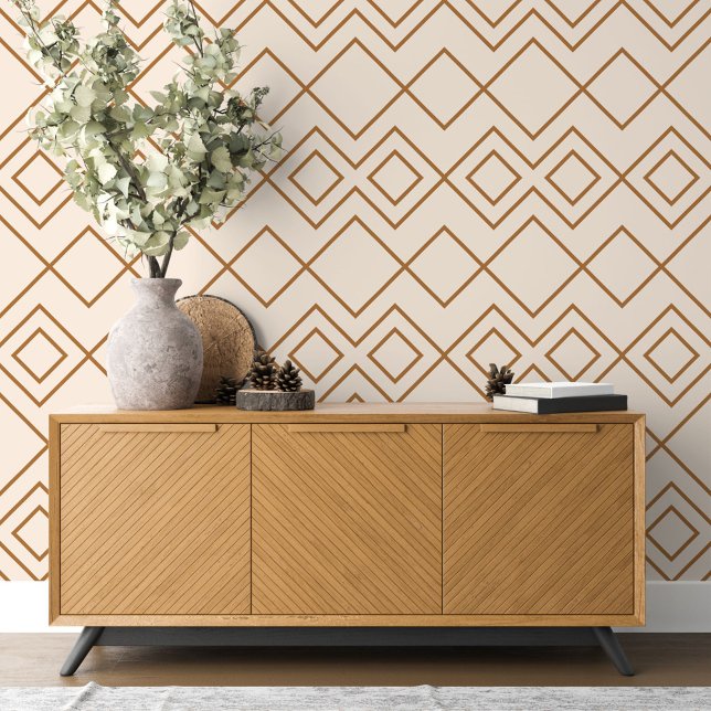 Moderne Griechen Ivory Rust Tan Brown Square Art Tapete (Von Creator hochgeladen)