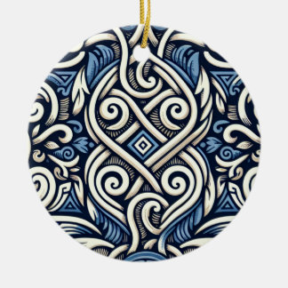 Moderne griechisch-blaue Muster Keramik Ornament
