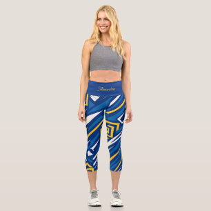 Moderne Griechische Geometrie Aktivkleidung   Wome Capri Leggings