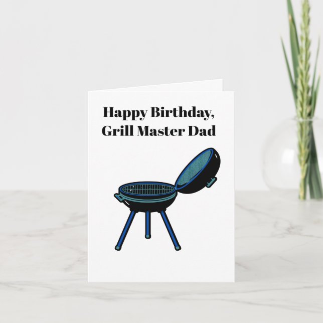 Moderne Grill Master Happy Birthday Card für Vater Karte (Vorderseite)